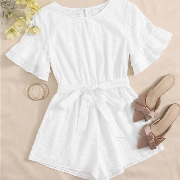 SHEIN layered ruffled romper.